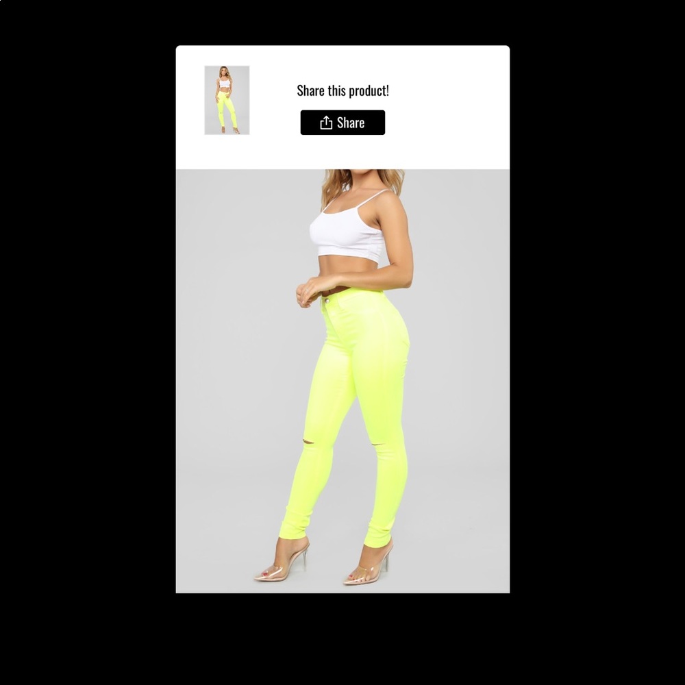 NWT Fashion Nova neon canopy jeans